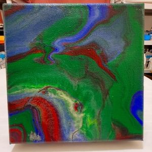 6x6 Acrylic Fluid Art painting